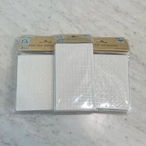 NEW Foam Pop Dot Adhesive White Circles and Squares 9 Packages